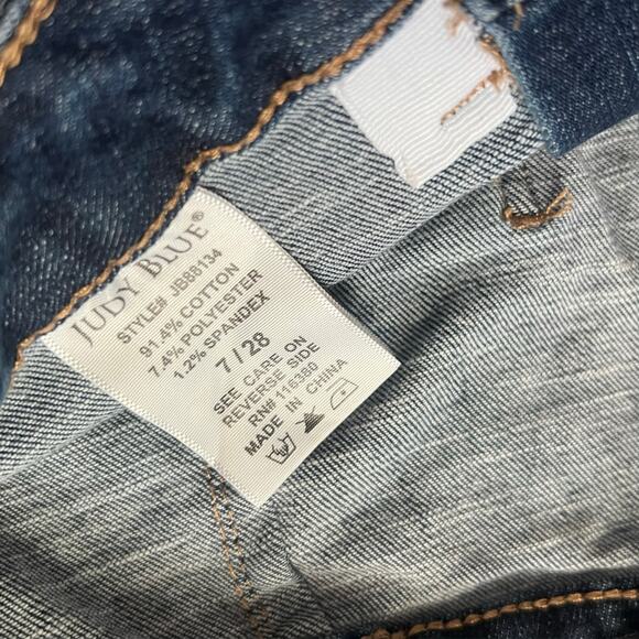 Judy Blue Skinny Fit Button-Fly Jeans (Size 7/28) Tummy Control - Picture 4 of 5